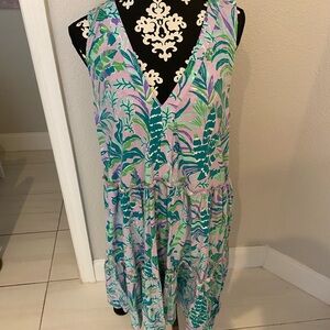 Lilly Pulitzer Tropical Print Midi Dress - Green and Purple